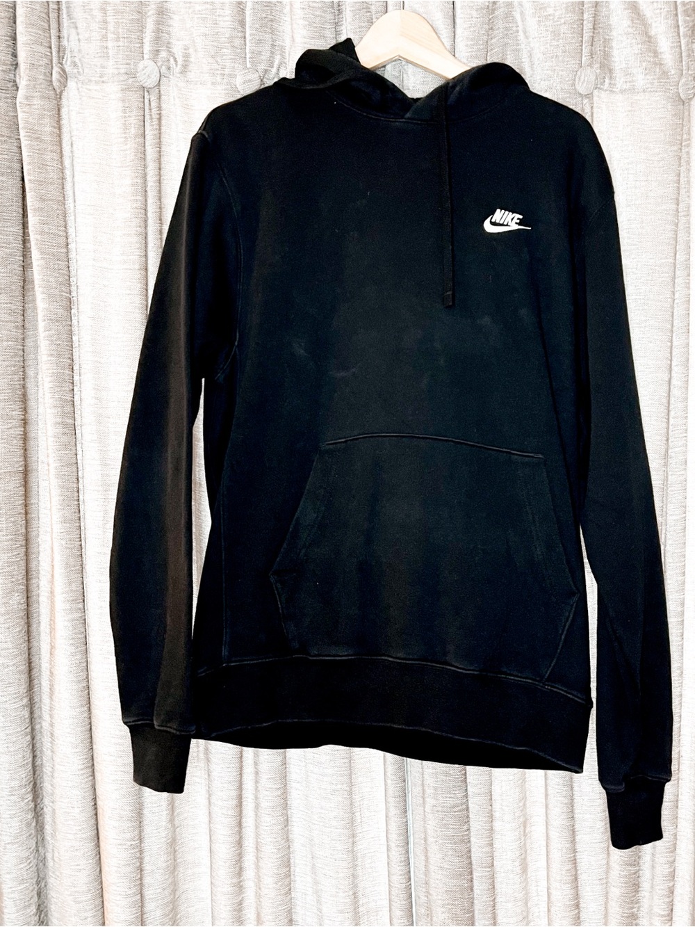 Nike Sportswear Club Fleece Pullover Hoodie Black Size Medium Tall